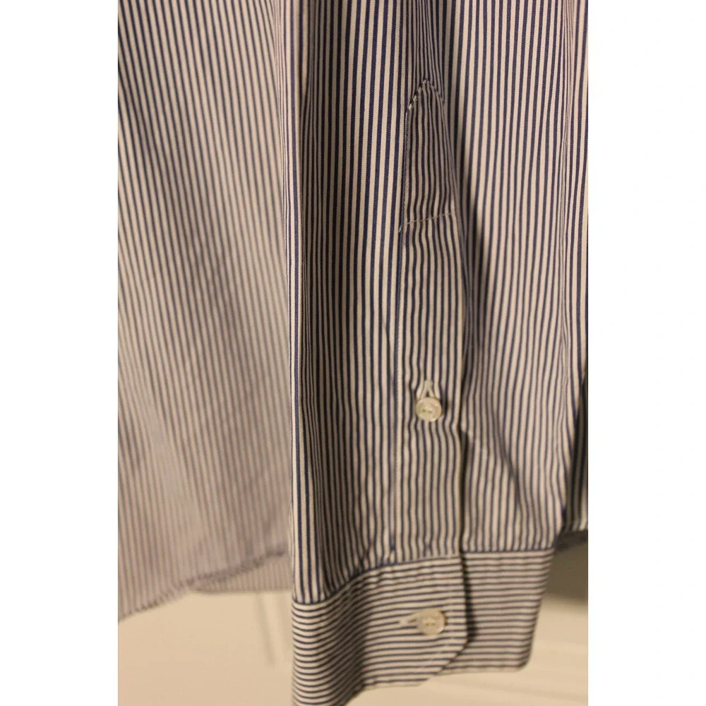 Gucci Blue Stripe High-end Career Shirt Slim Fit Authentic Men's 44 17 1/2